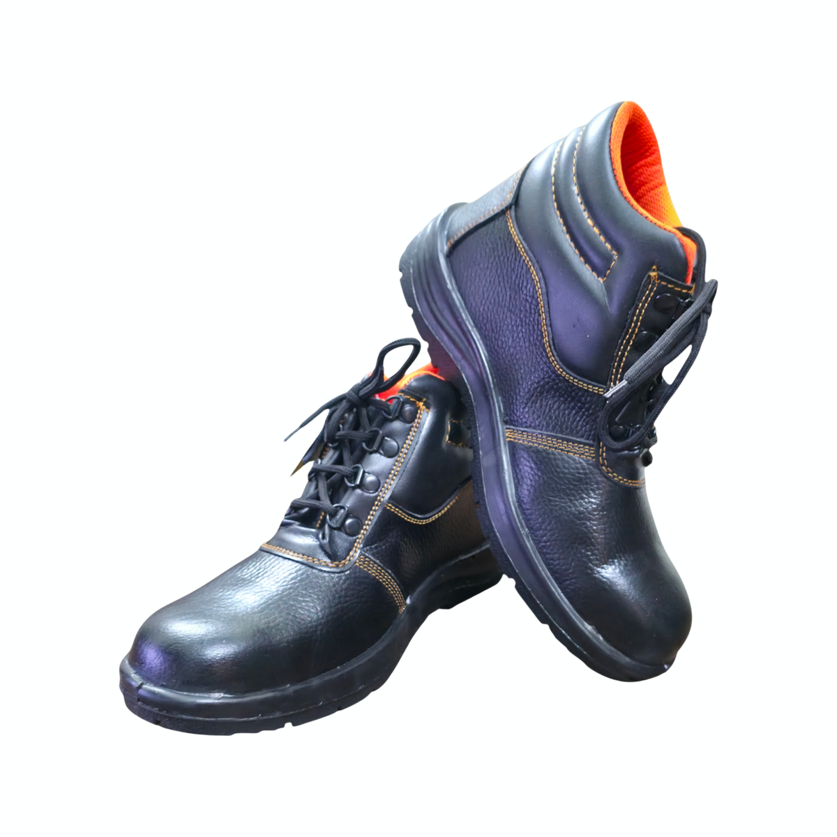 MSI-402 Heavy-Duty Black Leather Safety Boots | Steel Toe & Oil Resistant