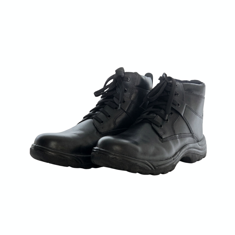 MSI-205 Heavy-Duty Black Leather Safety Boots | Steel Toe Work Shoes