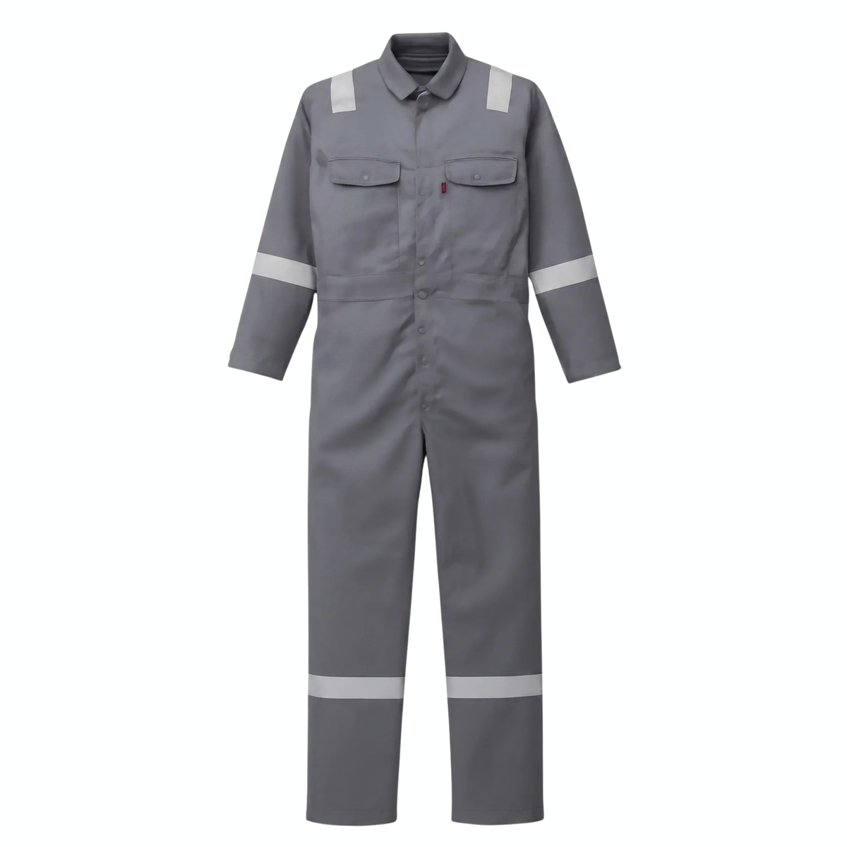 Burly-Heavy-Duty Reflective Full-Body Coverall | Grey Boiler Suit with Hi-Vis Tapes