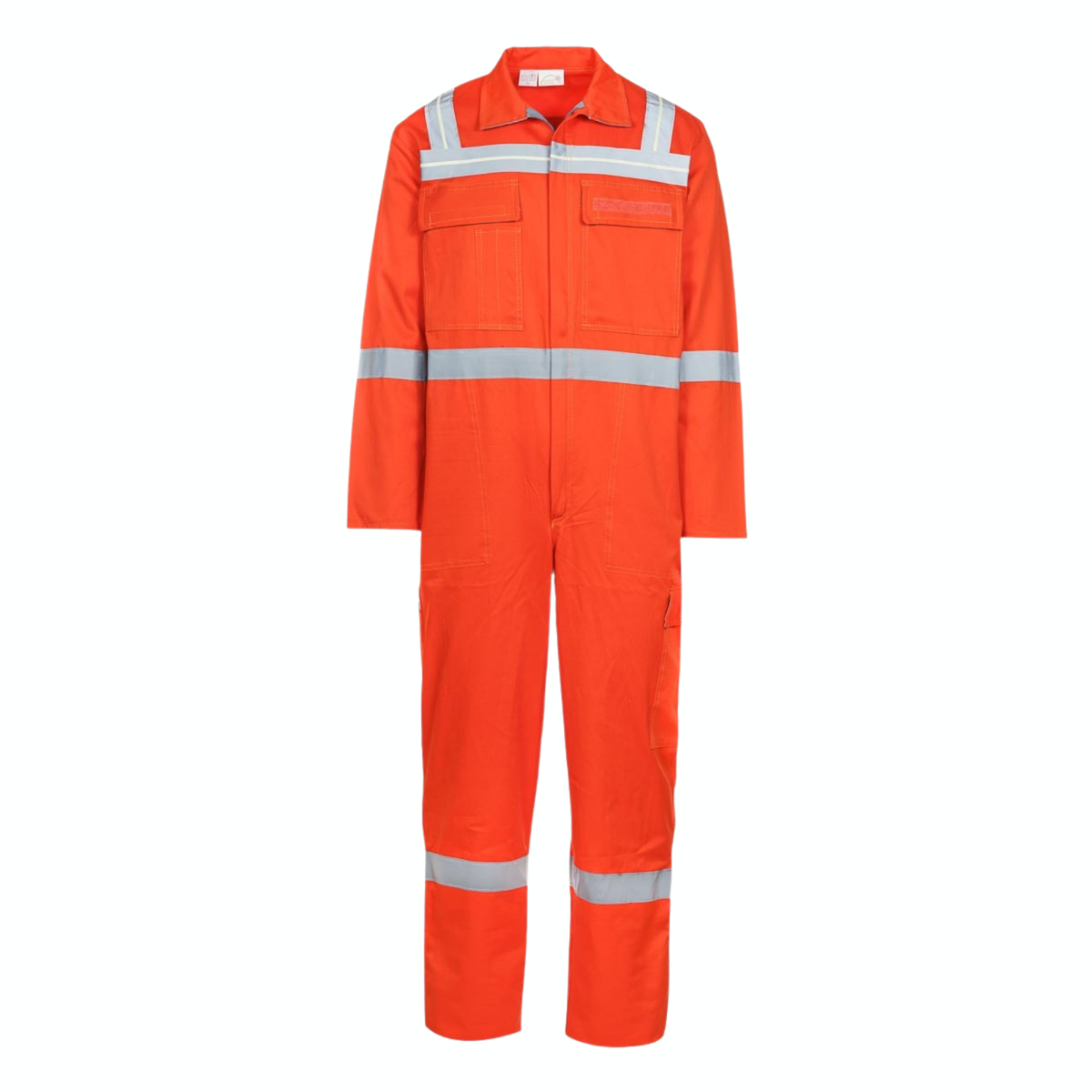 Hi-Vis Orange Industrial Workwear Coverall | 200 GSM Poly-Cotton Reflective Boiler Suit