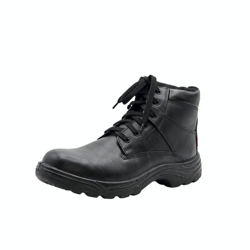 MSI-205 Heavy-Duty Black Leather Safety Boots | Steel Toe Work Shoes