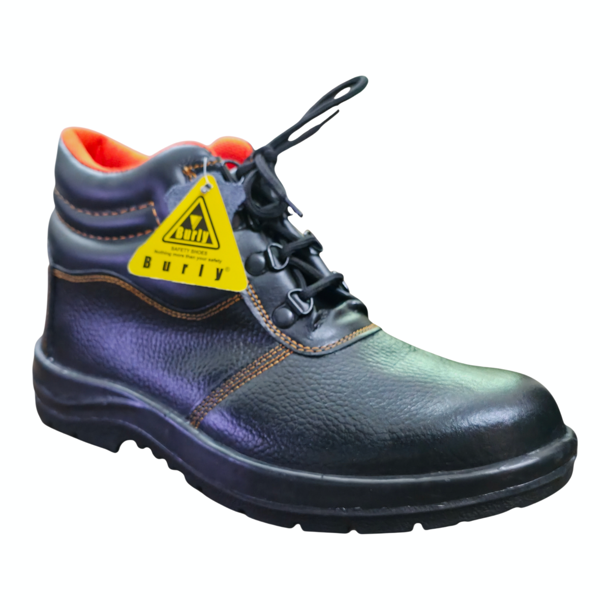 MSI-402 Heavy-Duty Black Leather Safety Boots | Steel Toe & Oil Resistant