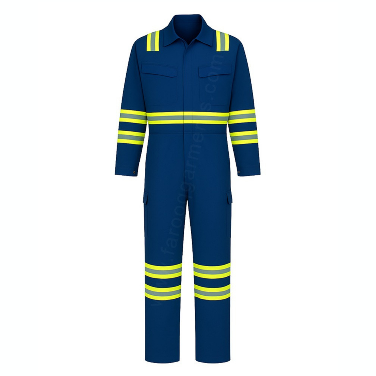 Royal-Blue Industrial Workwear Coverall | 200 GSM 2-Tone Reflective Boiler Suit