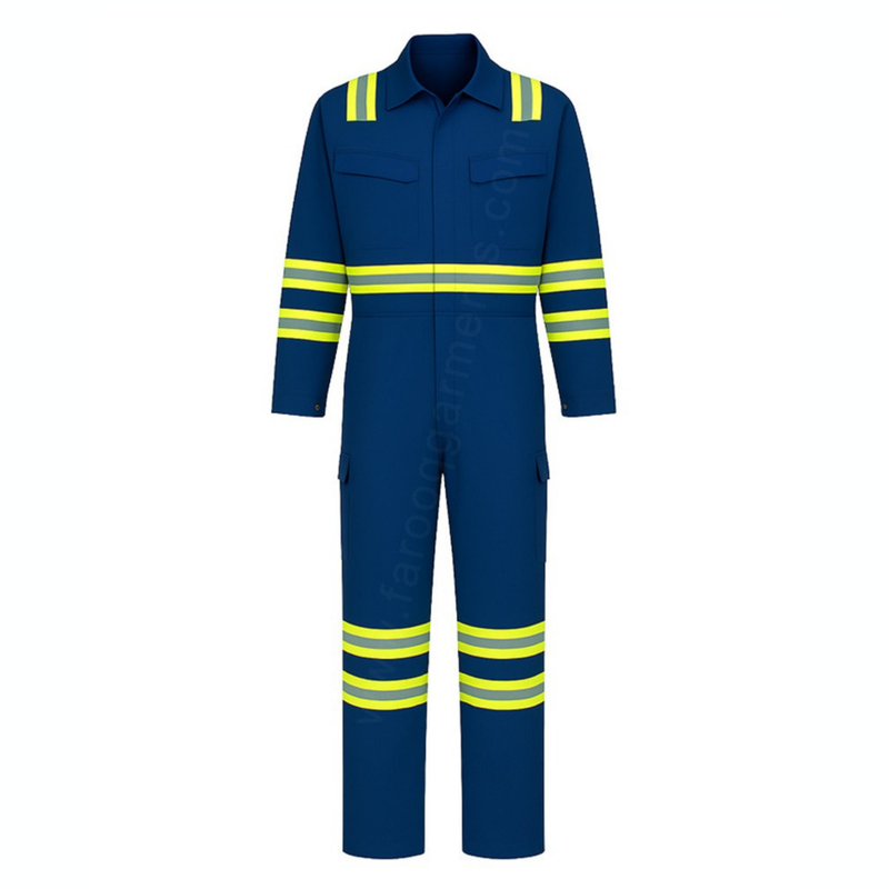 Royal-Blue Industrial Workwear Coverall | 200 GSM 2-Tone Reflective Boiler Suit