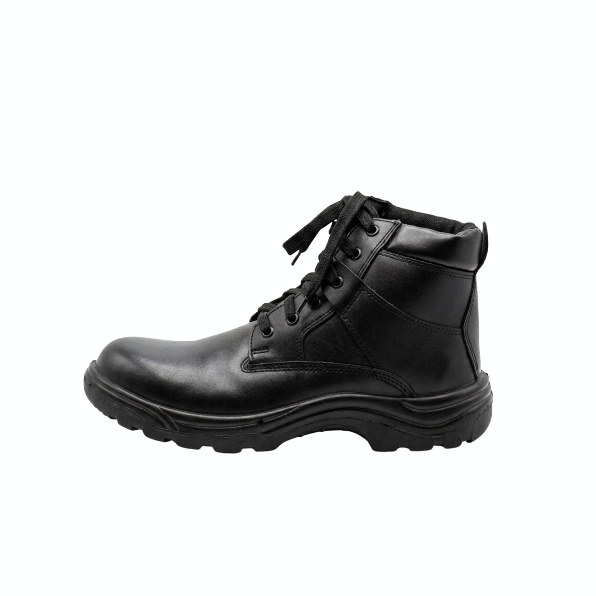 MSI-205 Heavy-Duty Black Leather Safety Boots | Steel Toe Work Shoes