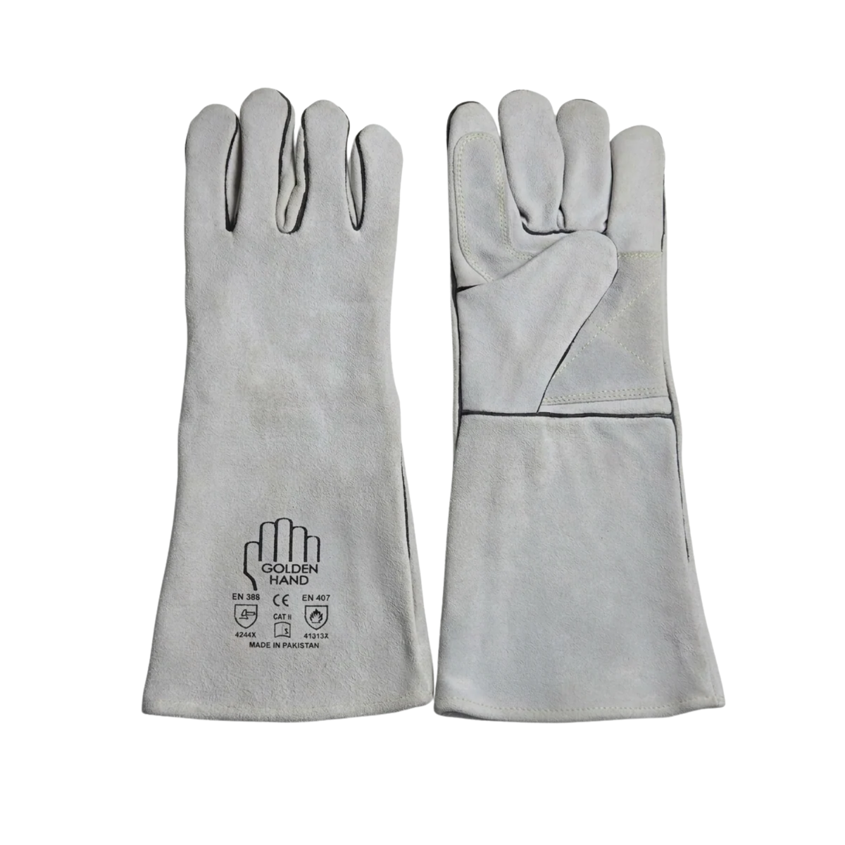 MSI-Welding Double Palm Safety Gloves | Heavy-Duty Reinforced Gauntlets