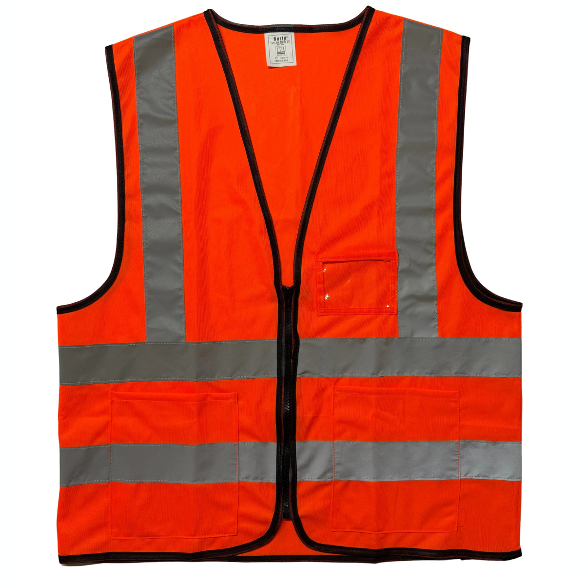 MSV-013 Regular Safety Vest | Multi-Pocket Reflective Mesh Waistcoat with Zipper