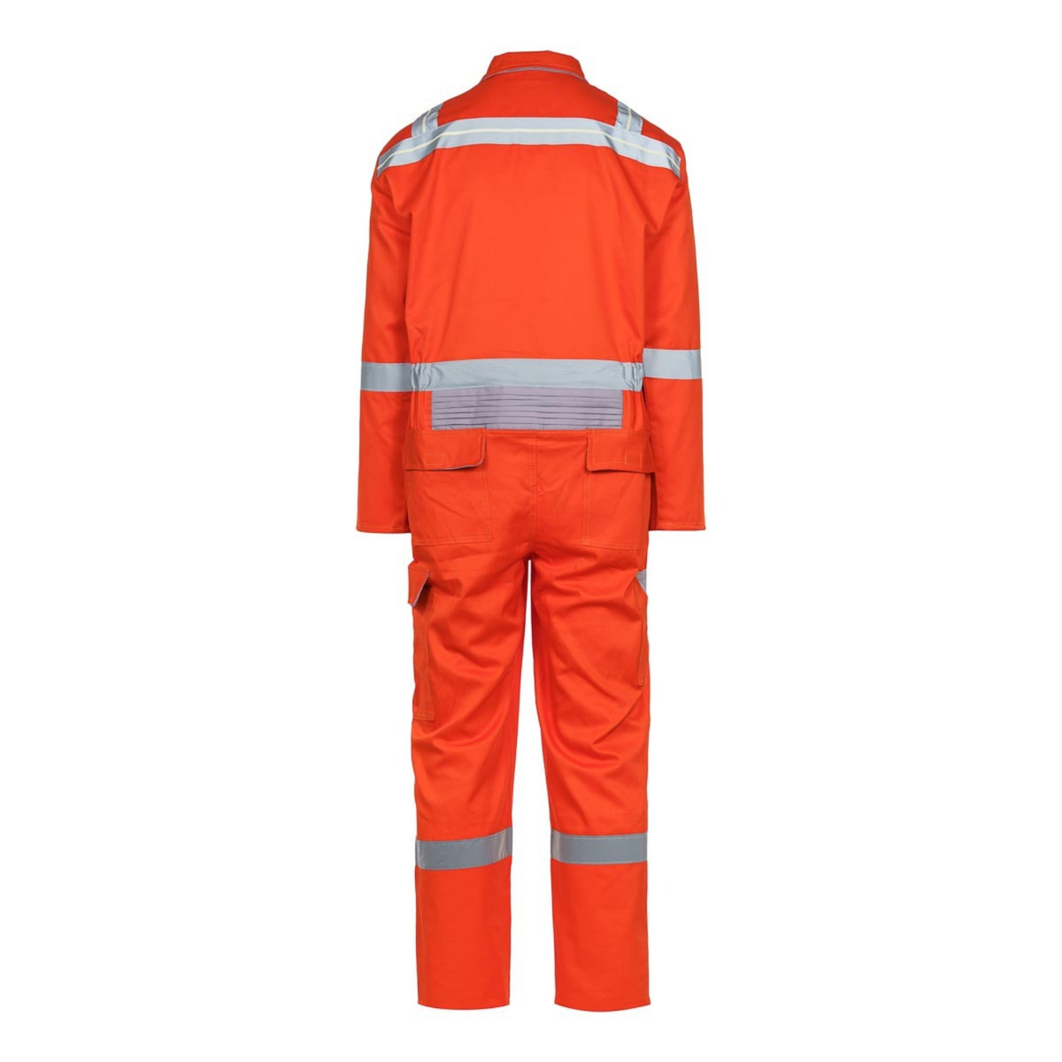 Hi-Vis Orange Industrial Workwear Coverall | 200 GSM Poly-Cotton Reflective Boiler Suit