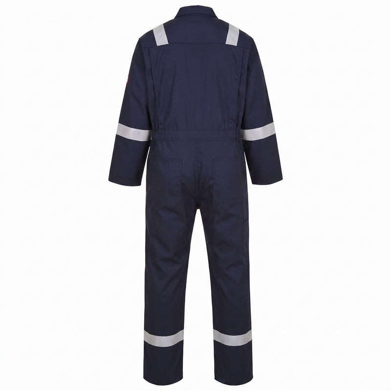 Burly-Heavy-Duty Reflective Full-Body Coverall | Blue Boiler Suit with Hi-Vis Tapes