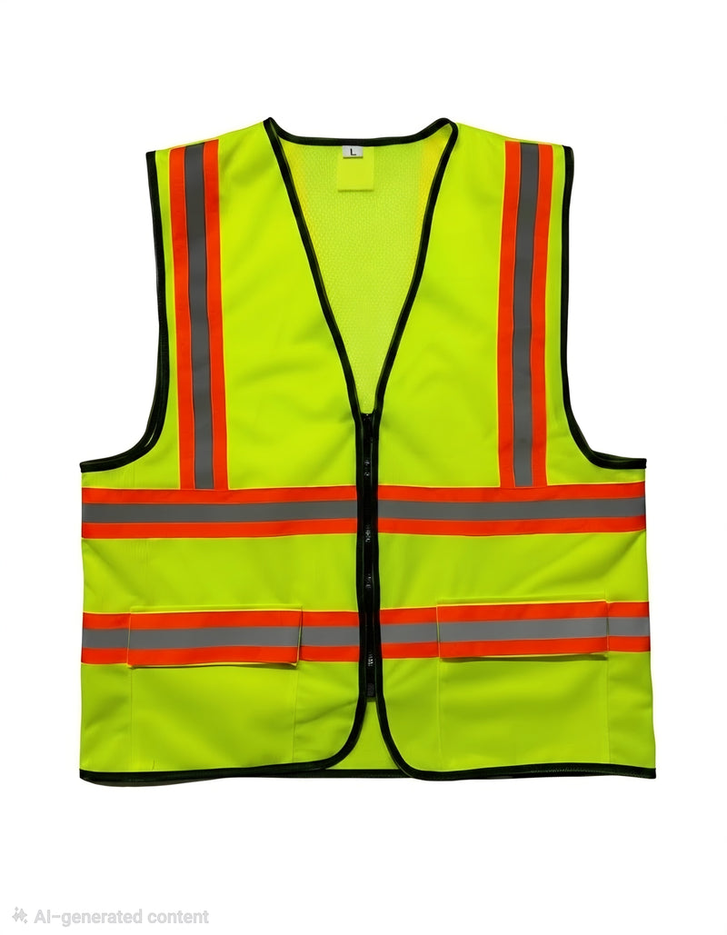 MSV-023 Contrast High Reflection Safety Vest | Lightweight 120 GSM Mesh Hi-Vis Waistcoat