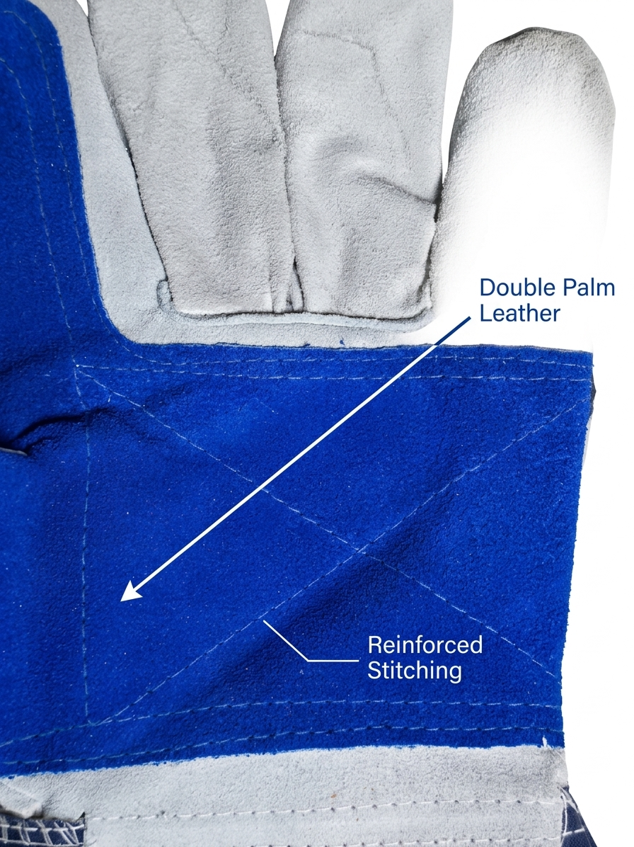 MSI-Working Double Palm Gloves | Reinforced Heavy-Duty Safety Gloves